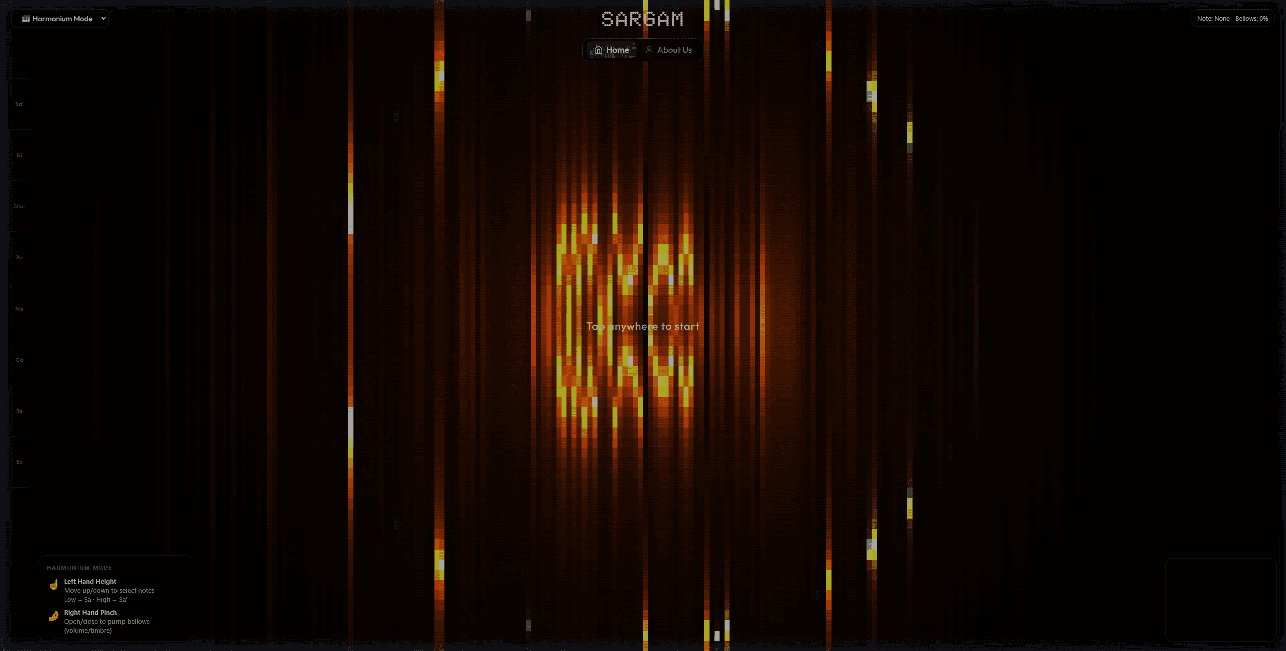 Sargam Virtual Harmonium Preview